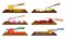 Sharp Knives with Wooden Handle Chopping and Slicing Vegetables on Cutting Board Vector Set
