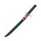 Sharp steel blade of ancient samurai sword