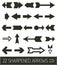 Sharp and straight arrows vector set