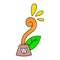 Sharp toothed plant, doodle icon image kawaii