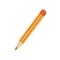 Sharp wooden pencil drawing or writing. School stationery icon. Colored flat vector illustration of sharpened tool
