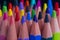 Sharpened colored group of bright pencils