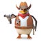 Sharpshooter sheriff penguin the cartoon cowboy aims his gun with deadly accuracy, 3d illustration