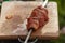 Shashlik meat on a skewer