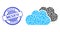 Shatter Mosaic Clouds Icon with Mexico Grunge Seal Stamp