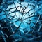 Shattered elegance: mesmerizing top view of cracked glass, Generative AI