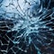 Shattered elegance: mesmerizing top view of cracked glass, Generative AI