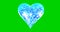 Shattered heart 3d illustration render green screen