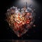 Shattered Love: Glass Heart Fragmentation Captures Heartbreak\\\'s Emotion