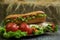 Shaurma chicken roll and long subway sandwich