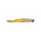 Shavasana Corpse Pose color line illustration. Pictogram for web page