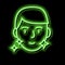 shaved face man neon glow icon illustration
