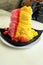 Shaved Ice dessert with Mango and Strawberry