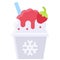 Shaved ice icon, Summer vacation related vector