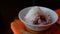 Shaved ice with red beans, cassava tape, cendol and sweetened condensed milk