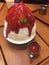 Shaved Ice with Strawberry Sauce