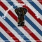 Shaving equipment line icon in little brush on barbershop background