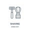 shaving icon vector from barber shop collection. Thin line shaving outline icon vector illustration