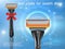 Shaving razor ads, vector realistic illustration