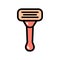 Shaving razor flat color icon