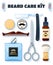 Shaving tools and accessories set for hipsters with soft shadow