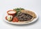 Shawarma Beef Plate with tartar dip  on white