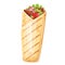 Shawarma or chicken wrap vector icon.