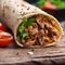 Shawarma with Highly Detailed Close Up Angle