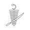 Shawarma meat doner kebab icon, outline style