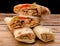 Shawarma sandwich gyro fresh roll of lavash pita bread chicken beef shawarma falafel RecipeTin Eatsfilled with grilled