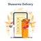 Shawarma street food online service or platform. Kebab fast food