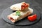 Shawarma with tomato and parsley