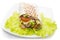 Shawarmas on lettuce isolated a white background