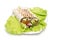 Shawarmas on lettuce isolated a white background