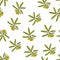 Shea tree branches seamless pattern