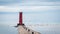 Sheboygan Lighthouse with Bird Flurry