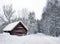 Shed in winter