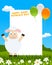 Sheep and Balloons Photo Frame