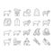 Sheep Breeding Farm Business Icons Set Vector .