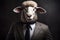 sheep in business suit business concept