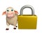Sheep cartoon character with lock