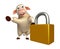 Sheep cartoon character with lock