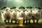 Sheep Celebrating St. Patrick`s Day with Beer and Costumes. Generative AI