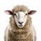 Sheep Close-up Precisionist Lines On White Background - National Geographic Style