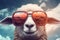 Sheep colorful glasses animal. Generate AI