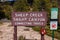 Sheep Creek and Swamp Canyon connecting trails sign