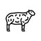 sheep domestic animal line icon vector illustration