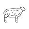 sheep domestic animal line icon vector illustration