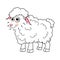 Sheep. Dot to dot Game. Connect the dots by numbers to draw the Lamb. Game and Coloring Page with cartoon cute Sheep. Logic Games