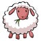 Sheep Eating Grass Color Illustration Design